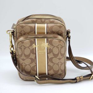 Coach Tan and Gold Crossbody Bag